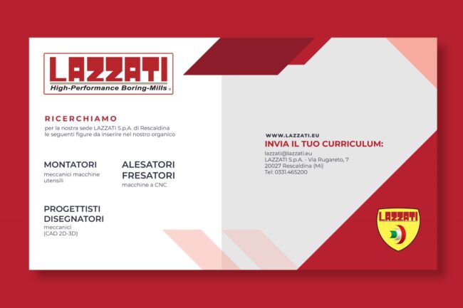 LAZZATI SPA HIGH PERFORMANCE BORING MILLS OPPORTUNITA' DI LAVORO