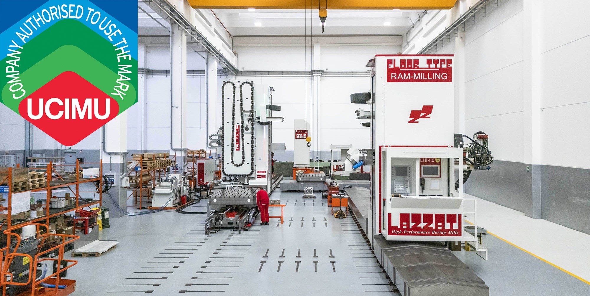 LAZZATI hydrostatic boring mill in production facility UCIMU Quality Mark certified