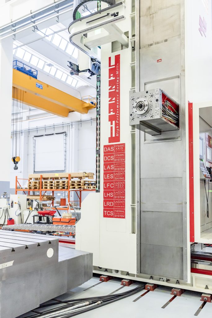LAZZATI hydrostatic boring mill during assembly at the Rescaldina manufacturing facility